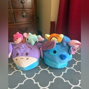 Disney Tsum Tsum Plush Slipper Set - Purple and Blue